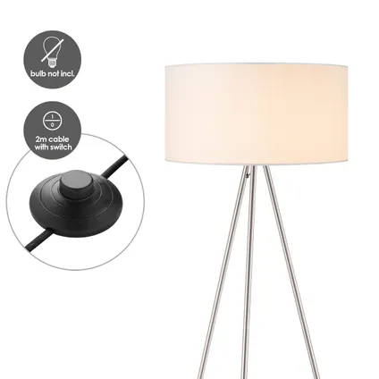 Home Sweet Home Moderne Vloerlamp - Staande Lamp - Wit met Lampenkap 5