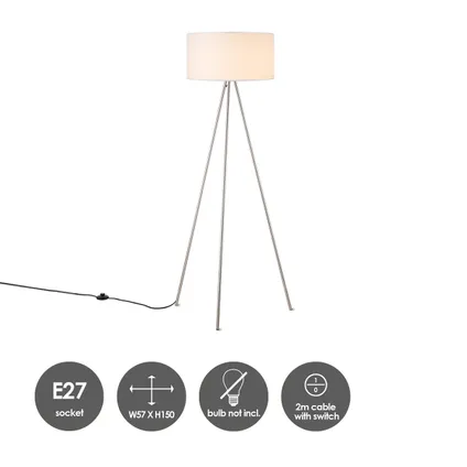 Home Sweet Home Moderne Vloerlamp - Staande Lamp - Wit met Lampenkap 6