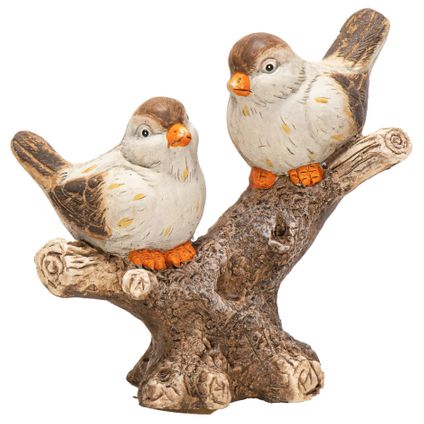 Mega Collections Decoratie vogeltjes - hout - beeldje - 28 x 14 x 26cm