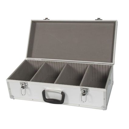 Perel Cd-koffer, 56.5 x 26.5 x 17.0 cm, Grijs, Aluminium