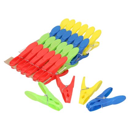 Soft grip wasknijpers -28x - kunststof - 4 kleuren per set - 8 cm
