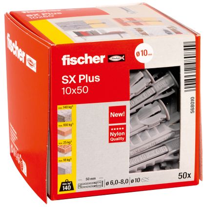 Cheville nylon Fischer SX Plus 10x50mm 50 pièces