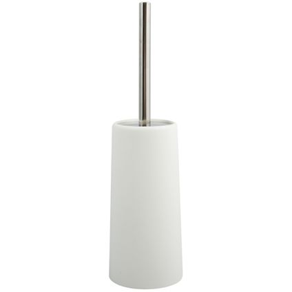 MSV Toiletborstel houder/WC-borstel - ivoor wit - kunststof - 35 cm