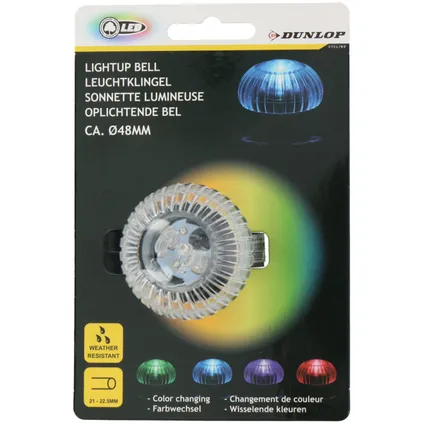 Dunlop Fietsbel - gekleurde LED verlichting - 48 mm 2