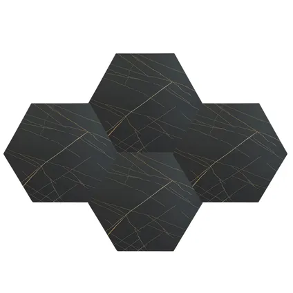 Plaktegel - Hexagon - PVC - Zwart Goud - Black Gold - 1M2 3