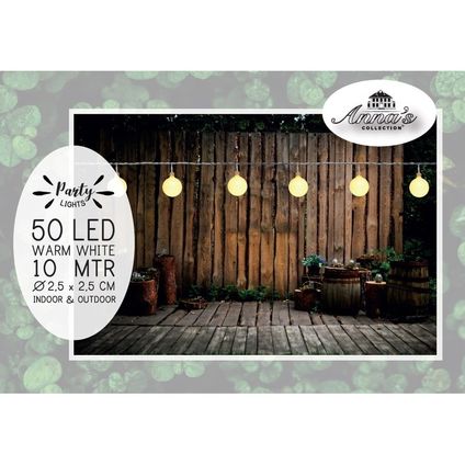 Anna's Collection Lichtsnoer - warm wit - LED - tuin - 10 meter