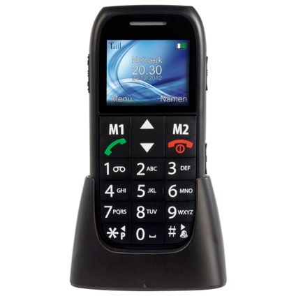 Fysic FM-7500 Mobiele telefoon senioren met SOS paniekknop, zwart