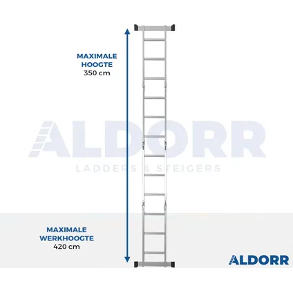 Échelle pliante avec plate-forme 4x4 3,50M - ALDORR Home 4