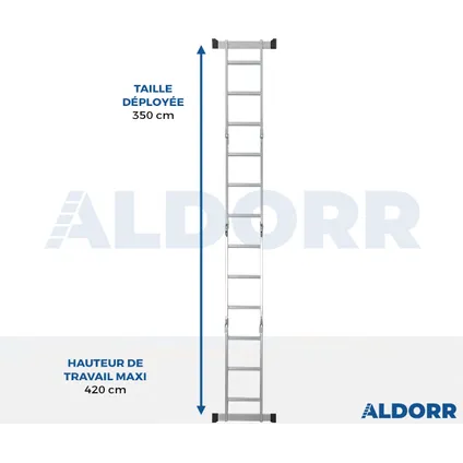 ALDORR Home - Vouwladder Aluminium 4x3 treden met Platform - 3,50M 5