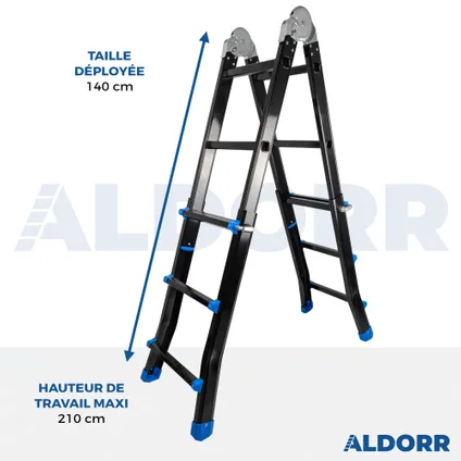 ALDORR Professional - Multiladder Uitschuifbare Vouwladder 4x3 - 2,80M 3