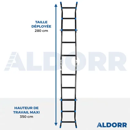 ALDORR Professional - Multiladder Uitschuifbare Vouwladder 4x3 - 2,80M 5