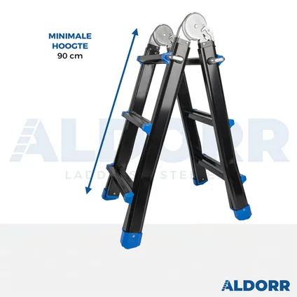 ALDORR Professional - Multiladder Uitschuifbare Vouwladder 4x3 - 2,80M 6