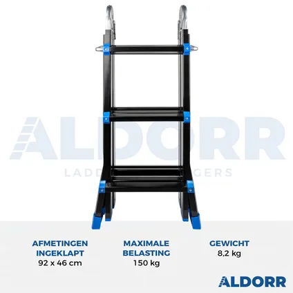 ALDORR Professional - Multiladder Uitschuifbare Vouwladder 4x3 - 2,80M 8