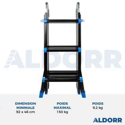 ALDORR Professional - Multiladder Uitschuifbare Vouwladder 4x3 - 2,80M 9
