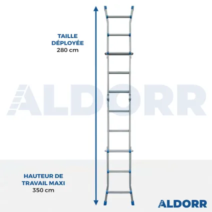 ALDORR Home - Multiladder Uitschuifbare Vouwladder 4x3 - 2,80M 5