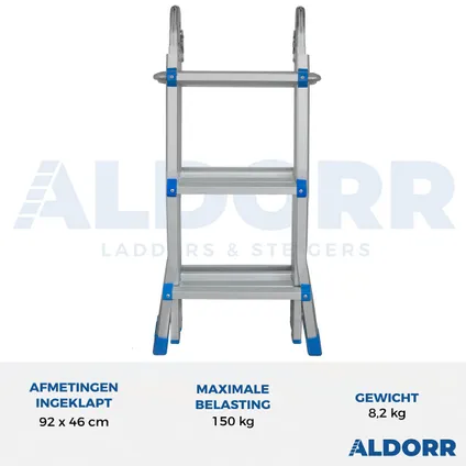 ALDORR Home - Multiladder Uitschuifbare Vouwladder 4x3 - 2,80M 8