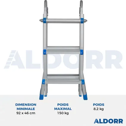 ALDORR Home - Multiladder Uitschuifbare Vouwladder 4x3 - 2,80M 9
