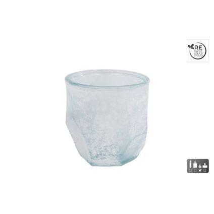 Theelichthouder helder-wit glas 9 x 9 x 9 cm
