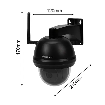 SecuFirst CAM214Z Dome Camera zwart - IP Camera draai- en kantelbaar voor buiten - FHD 1080P 9