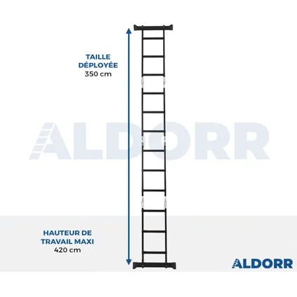 ALDORR Professional - Vouwladder Aluminium 4x3 treden met Platform - 3,50M 7