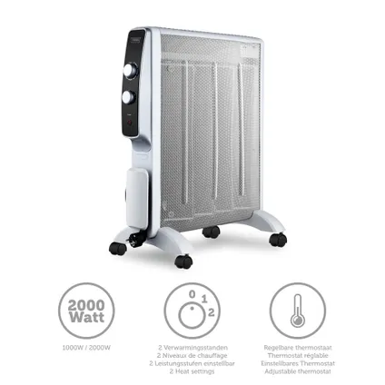 Trebs 99400 - Réchaud micathermique mobile sur roues - blanc 4