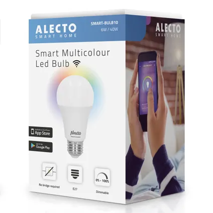 Alecto SMART-BULB10 - Smart wifi LED lamp, wit 9