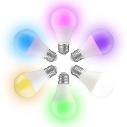 Alecto SMARTBULB10 - Ampoule LED couleur connectée Wi-Fi, E27, 9W, E27 5