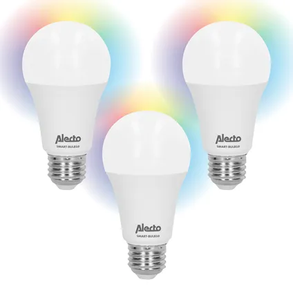 Alecto SMART-BULB10 TRIPLE - Smart wifi LED lamp, 3 pack, wit