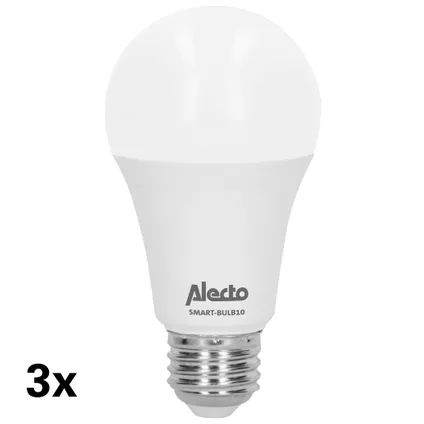 Alecto SMART-BULB10 TRIPLE - Smart wifi LED lamp, 3 pack, wit 4