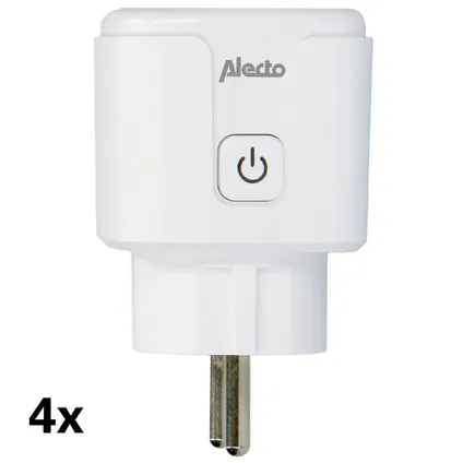 Alecto SMART-PLUG10 4-PACK - Smart wifi tussenstekker,3680W,wit 4