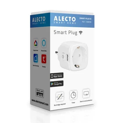 Alecto SMART-PLUG10 - Smart wifi tussenstekker, 16A, 3680W, wit 10
