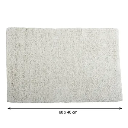 MSV Badkamerkleedje/badmat vloer - ivoor wit - 40 x 60 cm 2