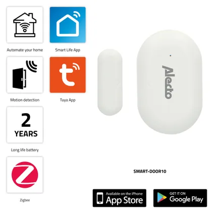 Alecto SMART-DOOR10 - Capteur de contact porte / fenêtre intelligent Zigbee, blanc 3