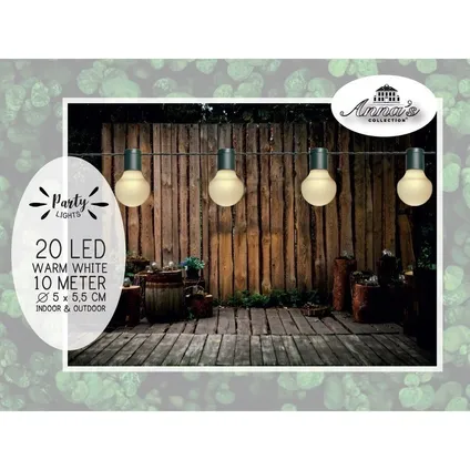 Anna's Collection Lichtsnoer - warm wit - LED - tuin - 10 meter 2
