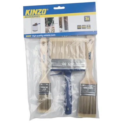 Kinzo Kwasten set - plat - 3-delig - 38, 50 en 100 mm - universeel 2