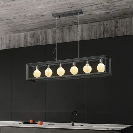 Home Sweet Home Hanglamp Dito 6 lichts - Zwart - 140x18x124cm 3