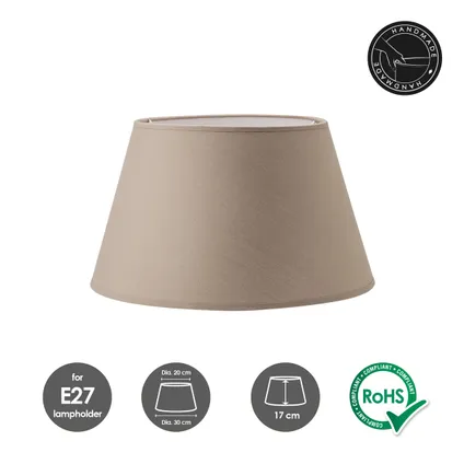 Home Sweet Home Lampenkap Largo rond taupe - B:30xD:30xH:17cm 3