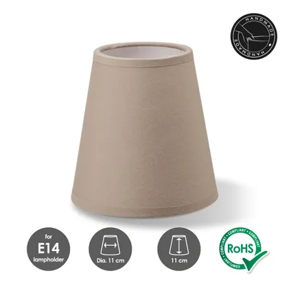 Home Sweet Home Lampenkap Largo rond taupe - B:11xD:11xH:11cm - clip 9