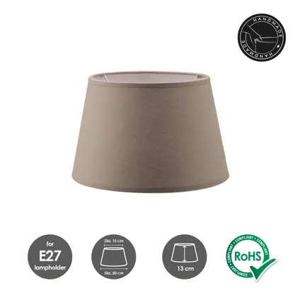 Home Sweet Home Lampenkap Largo rond taupe - B:20xD:20xH:13cm 3