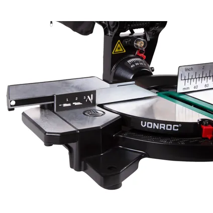 VONROC Afkortzaag 1700W - 216mm | Kap- en verstekzaag met laser 6