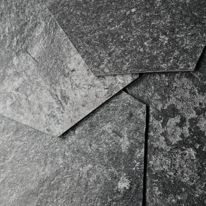 Plaktegel - Hexagon _ PVC - Stonelook - Waterafstotend - Slate Black - 1M2