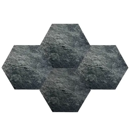 Plaktegel - Hexagon _ PVC - Stonelook - Waterafstotend - Slate Black - 1M2 3