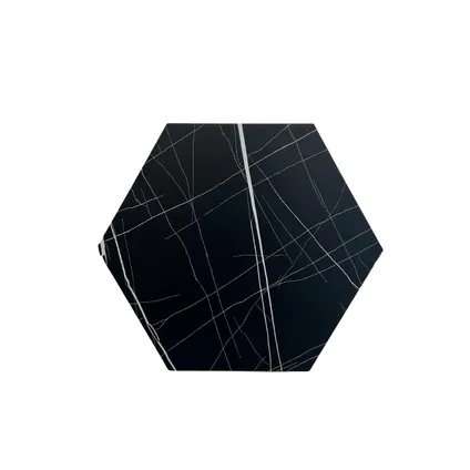 Plaktegel - Hexagon - PVC - Zwart Wit - Black White - 1M2 2