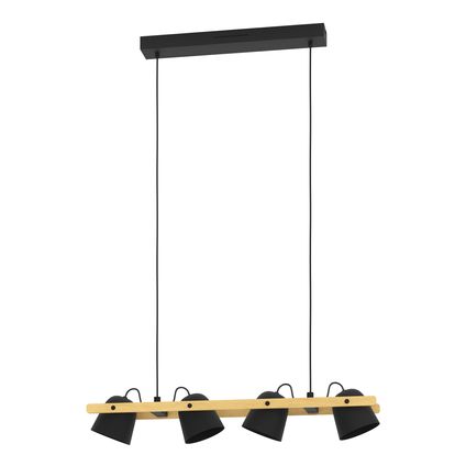 EGLO hanglamp Hornwood-Z hout zwart 4x3,7W