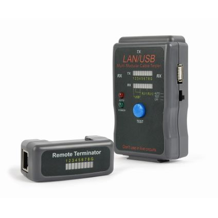 CableXpert Testeur de câble pour RJ11, RJ45 et USB
