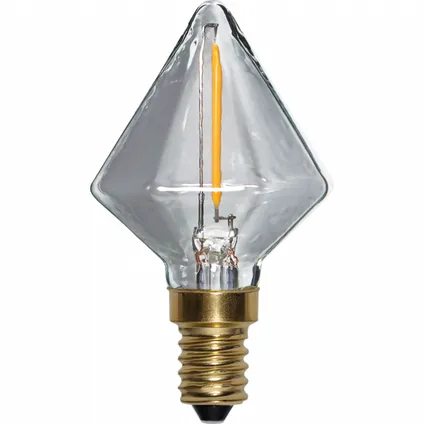 Diamant Lamp - E14 - 0.8W - Super Warm Wit <2200K - Dimbaar - Filament - Helder 3