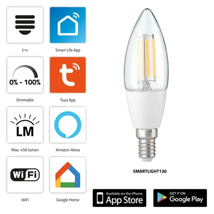 Alecto SMARTLIGHT130 - Smart wifi filament LED lamp 2