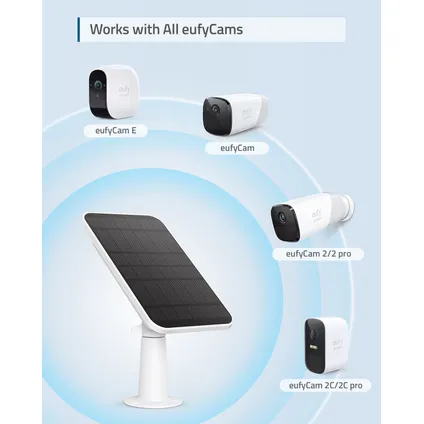 Panneau solaire certifié EufyCam - compatible avec caméras EufyCam 2,6W 3