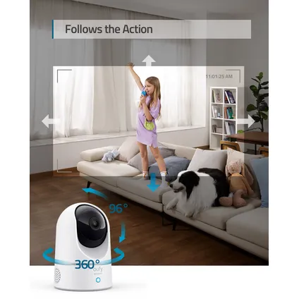 Eufy indoor beveiligingscamera draaiend Security Pan & Tilt 2K 6