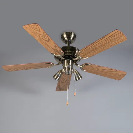QAZQA Ventilateur de plafond bronze - Mistral 42 10